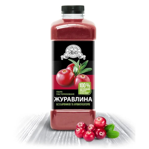 [НФ-00002761ёё] Пюре пастеризоване Фрутіленд журавлина 1кг