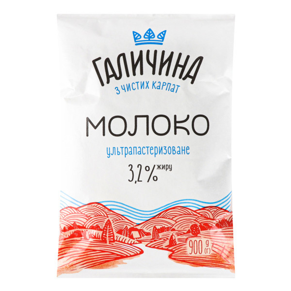 [НФ-00001242ёё] Молоко Галичина 3.2% ТФ 15/0,9л