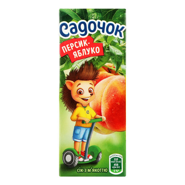 [НФ-00002128ёё] Персиково-яблучний сік з м якоттю 0,2л TM Садочок